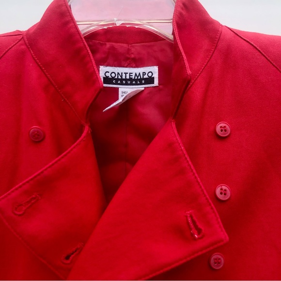 VTG red crop jacket top & skirt suit set 80's - Picture 9 of 9